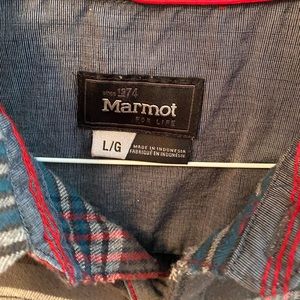 Marmot red, gray, and blue flannel